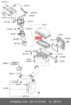 Фильтр воздушный 281131G100 HYUNDAI KIA