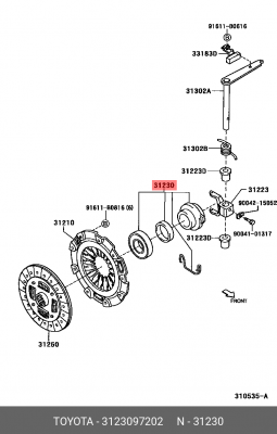 Подшипник выжимной сцепления 31230-97202 DAIHATSU