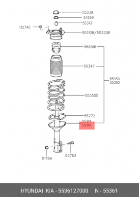 Амортизатор подвески 5536127000 HYUNDAI KIA
