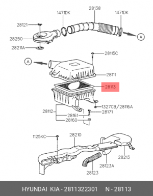 Фильтр воздушный 2811322301 HYUNDAI KIA