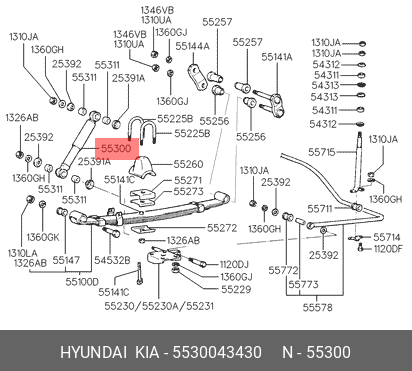 Амортизатор подвески 5530043430 HYUNDAI KIA