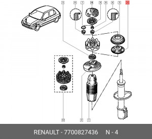 Опора амортизатора подвески 7700827436 RENAULT