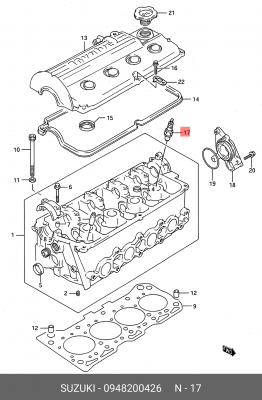 Свеча зажигания 09482-00426 SUZUKI