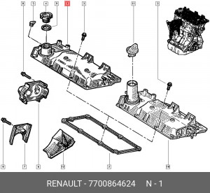 Крышка ГБЦ 7700864624 RENAULT