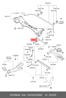 Болт регулировочный схода - развала 552202H000 HYUNDAI KIA