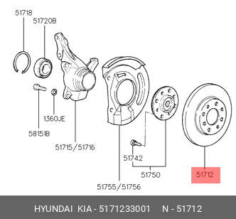 Диск тормозной 5171233001 HYUNDAI KIA