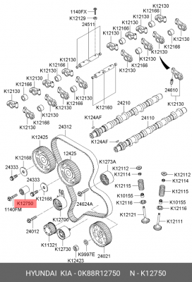 Ролик ремня ГРМ 0K88R-12750 HYUNDAI KIA