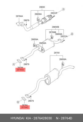 Прокладка системы выпуска ОГ 2876428030 HYUNDAI KIA