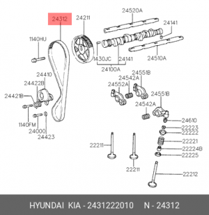 Ремень ГРМ - газораспределительного механизма 2431222010 HYUNDAI KIA