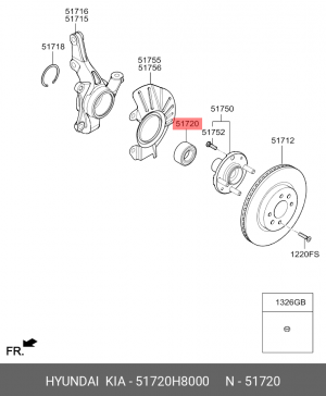 Подшипник ступицы колеса 51720H8000 HYUNDAI KIA