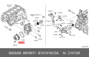 Насос - помпа системы охлаждения ДВС B1010-1KC0A NISSAN
