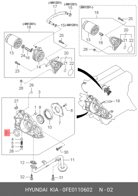 Сальник распредвала 0FE0110602 HYUNDAI KIA
