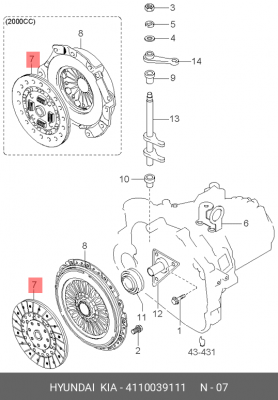Диск сцепления 4110039111 HYUNDAI KIA