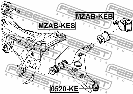 Сайлентблок MZAB-KES FEBEST