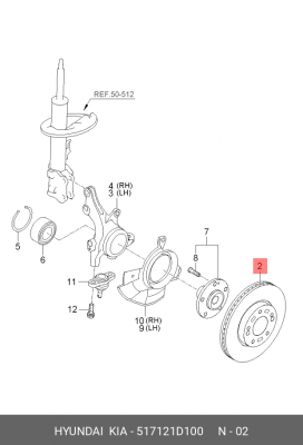 Диск тормозной 517121D100 HYUNDAI KIA