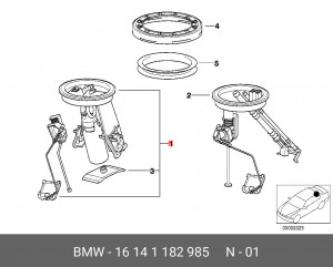 Насос электрический топливной системы 16 14 1 182 985 BMW