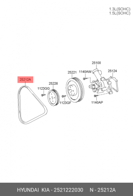 Ремень приводной 25212-22030 HYUNDAI KIA