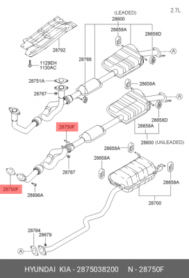 Прокладка системы выпуска ОГ 2875038200 HYUNDAI KIA