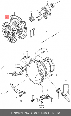 Диск сцепления 0R20716460H HYUNDAI KIA