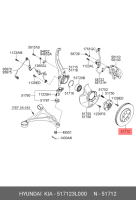 Диск тормозной 517123L000 HYUNDAI KIA
