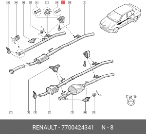 Резинка крепления глушителя 7700424341 RENAULT