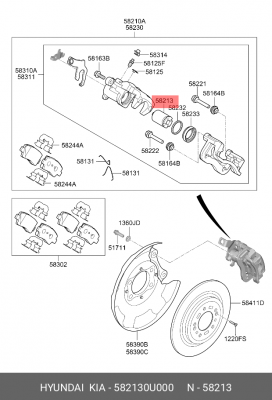 Поршень тормозного суппорта 582130U000 HYUNDAI KIA