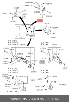Подушка двигателя 2183025700 HYUNDAI KIA