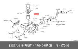 Насос электрический топливной системы в сборе 17040-95F0B NISSAN