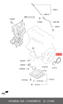 Сальник коленвала 214432B010 HYUNDAI KIA