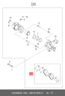 Колодки тормозные дисковые 58101-3FA11 HYUNDAI KIA