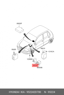Реле противотуманной фары 952242D700 HYUNDAI KIA