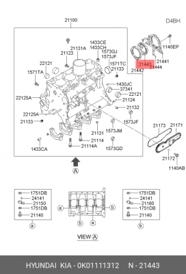 Сальник коленвала 0K01111312 HYUNDAI KIA