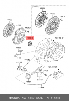 Подшипник выжимной сцепления 4142132000 HYUNDAI KIA