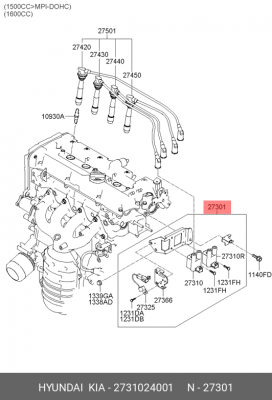 Катушка зажигания 2731024001 HYUNDAI KIA