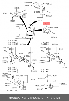 Подушка двигателя 2191025010 HYUNDAI KIA