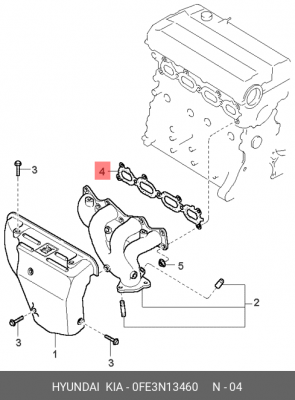 Прокладка выпускного коллектора 0FE3N13460 HYUNDAI KIA