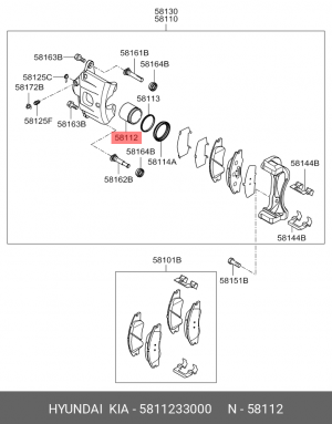 Поршень тормозного суппорта 5811233000 HYUNDAI KIA