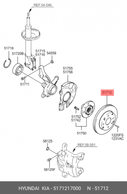 Диск тормозной 51712-17000 HYUNDAI KIA
