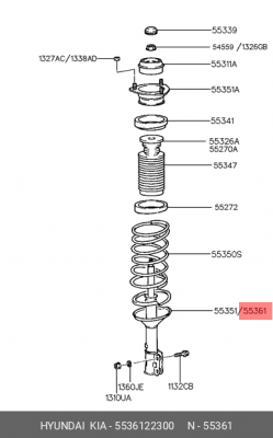 Амортизатор подвески 5536122300 HYUNDAI KIA