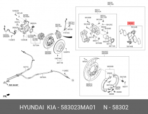 Колодки тормозные дисковые 58302-3MA01 HYUNDAI KIA