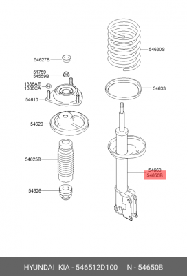 Амортизатор подвески 546512D100 HYUNDAI KIA