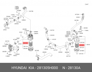 Фильтр воздушный 28130-5H000 HYUNDAI KIA