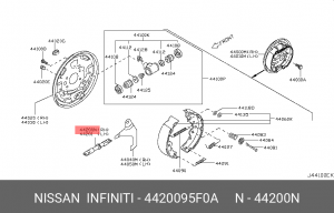 Планка распорная барабанных тормозных колодок 44200-95F0A NISSAN