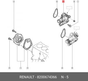 Термостат системы охлаждения 8200674366 RENAULT
