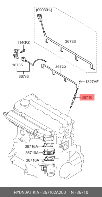 Свеча накаливания 367102A200 HYUNDAI KIA