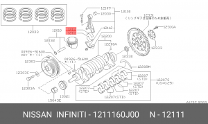 Вкладыши шатунные 12111-60J00 NISSAN