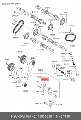 Ролик ремня ГРМ 2445035530 HYUNDAI KIA
