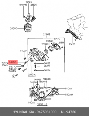 Датчик давления масла 9475031000 HYUNDAI KIA