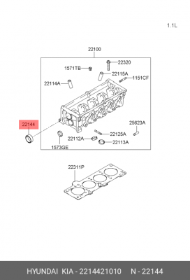 Сальник распредвала 2214421010 HYUNDAI KIA
