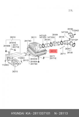 Фильтр воздушный 28113-37101 HYUNDAI KIA